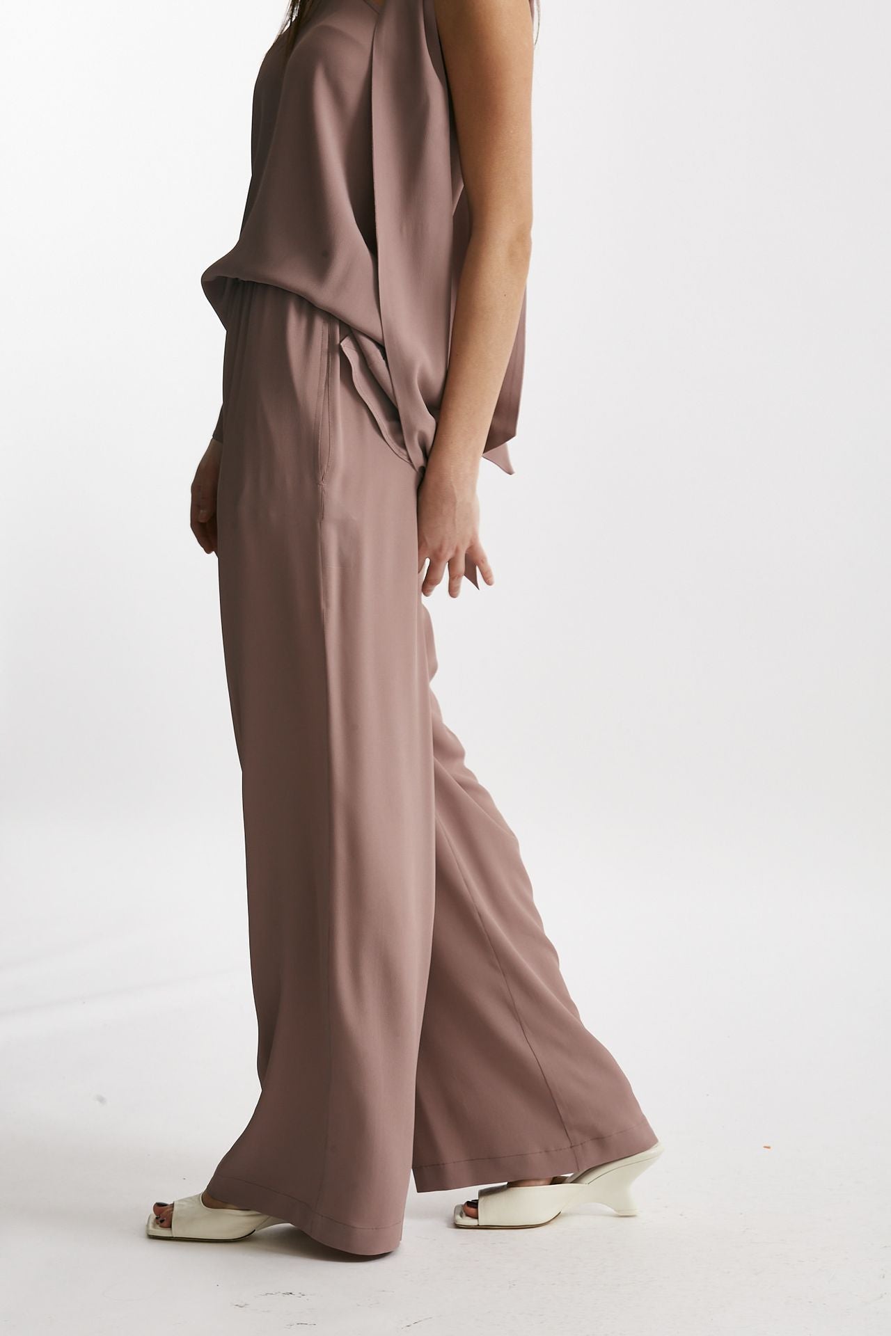 pantalone fluido rosa antico women Federica tosi - 2