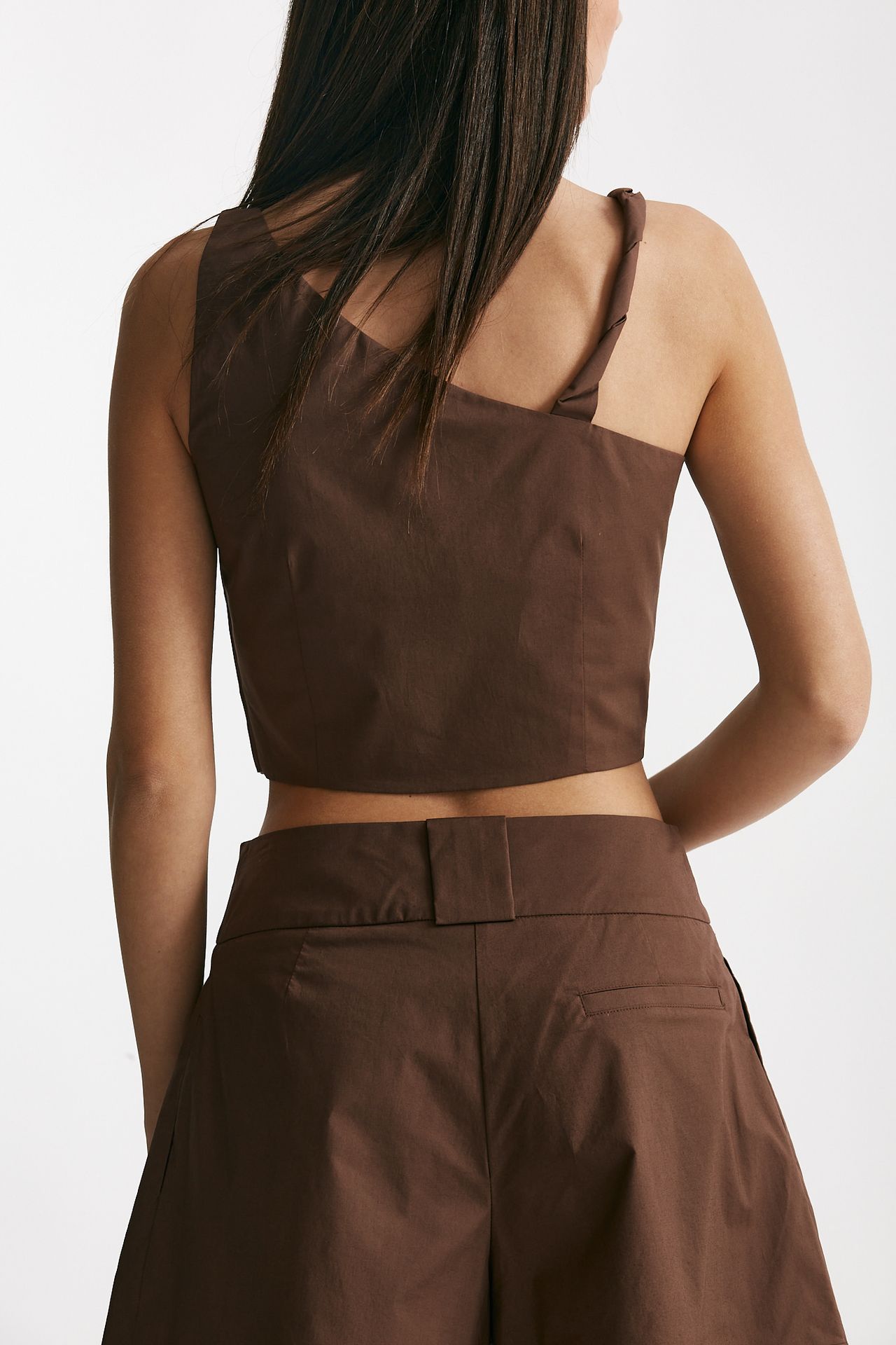 top crop monospalla cioccolato women Federica tosi - 3