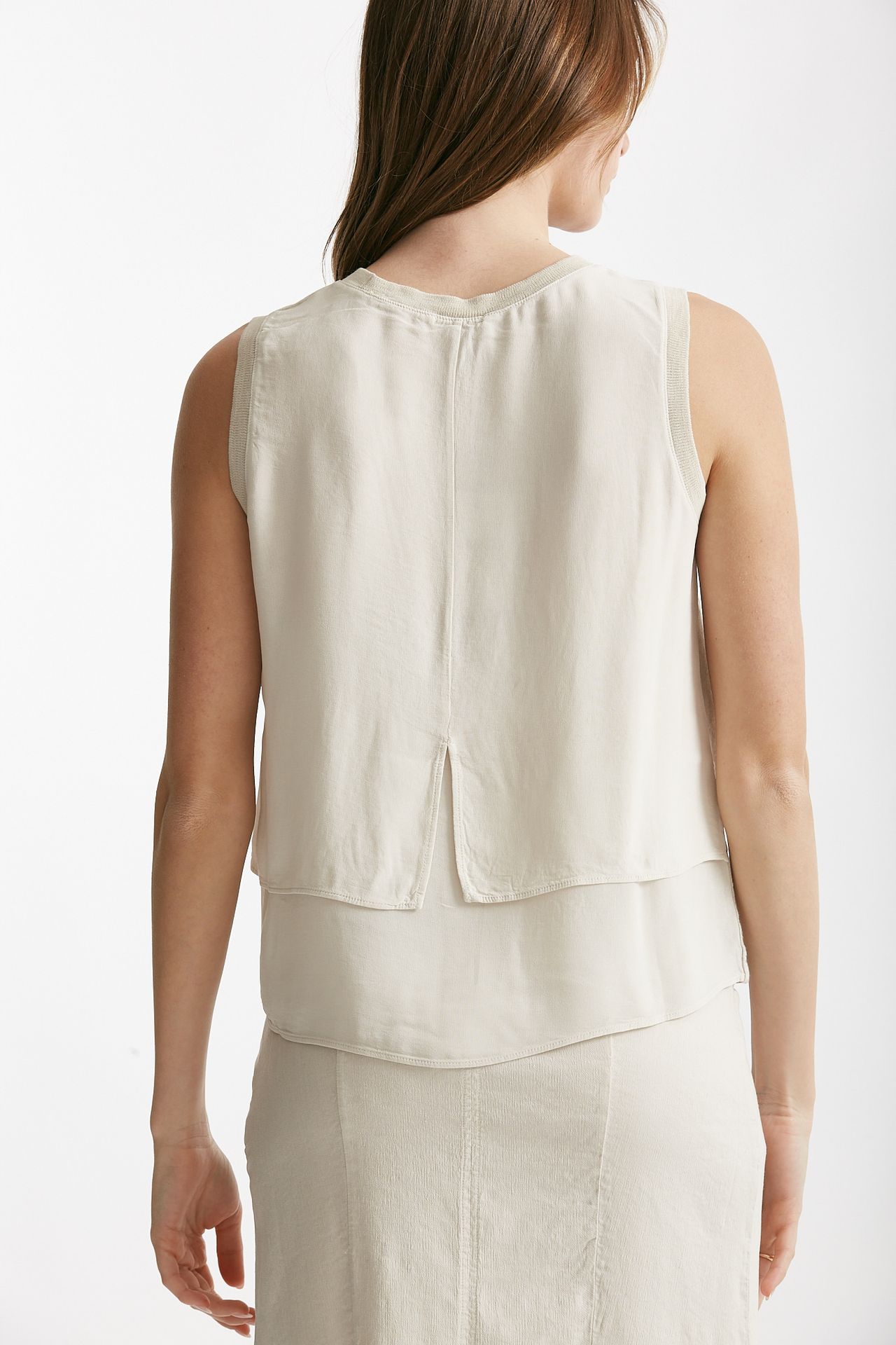 top in cotone e lino beige women Transit par such - 3