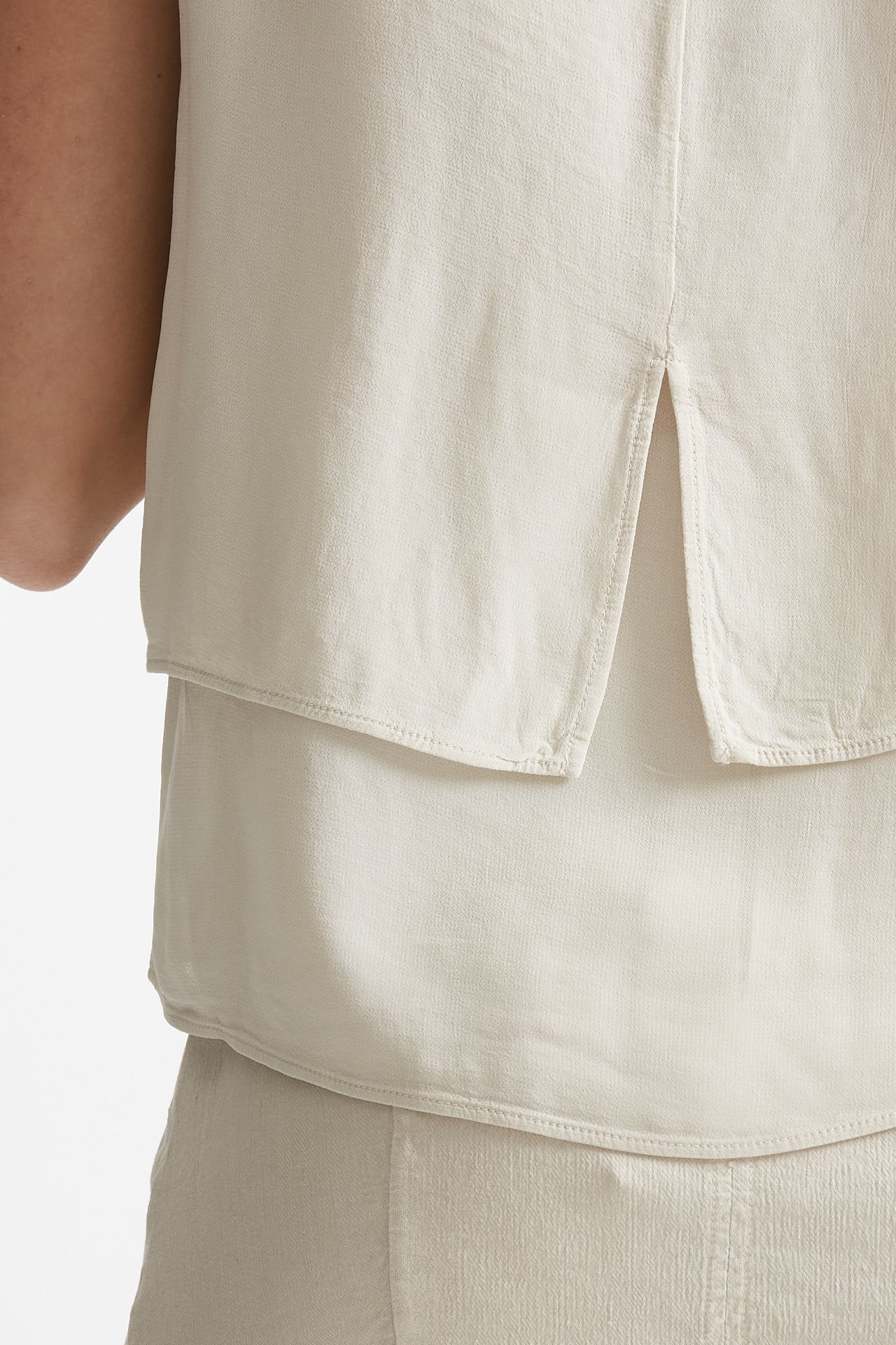 top in cotone e lino beige women Transit par such - 5