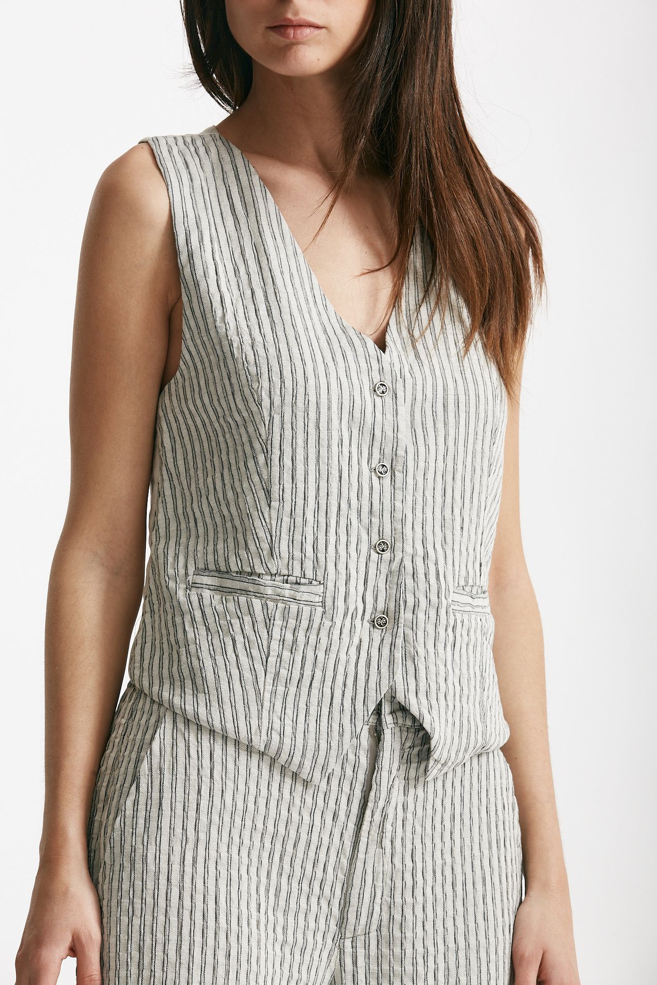 gilet gessato grigio e nero women Transit par such - 4