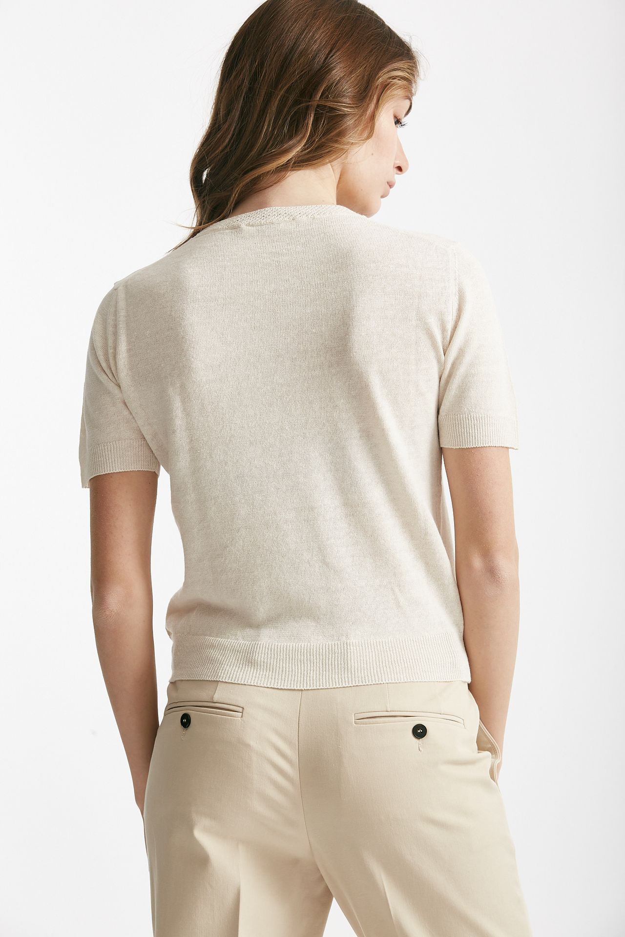 t-shirt in lino beige chiaro women Zanone - 3