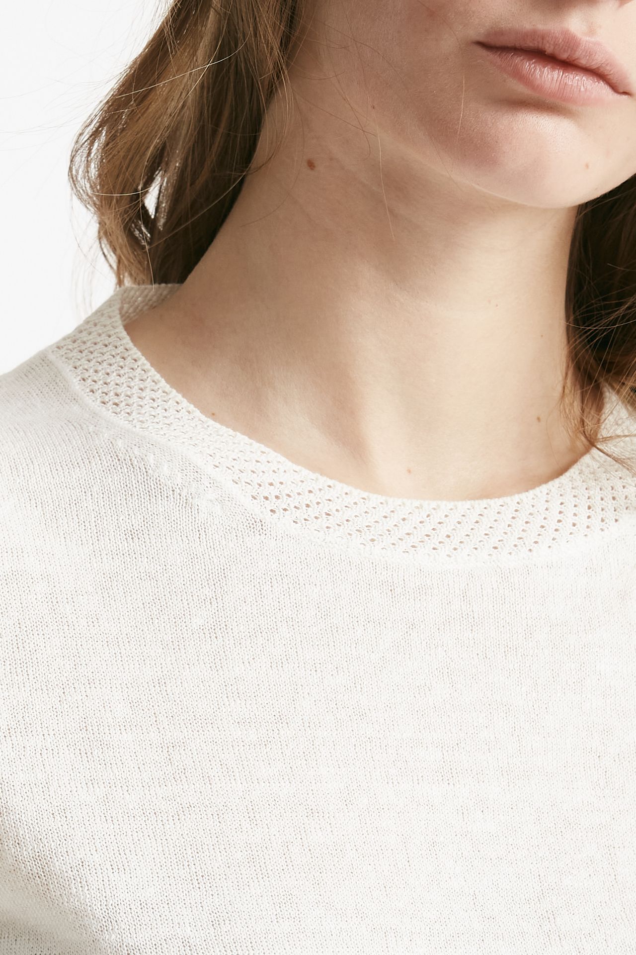 t-shirt in lino bianco women Zanone - 5