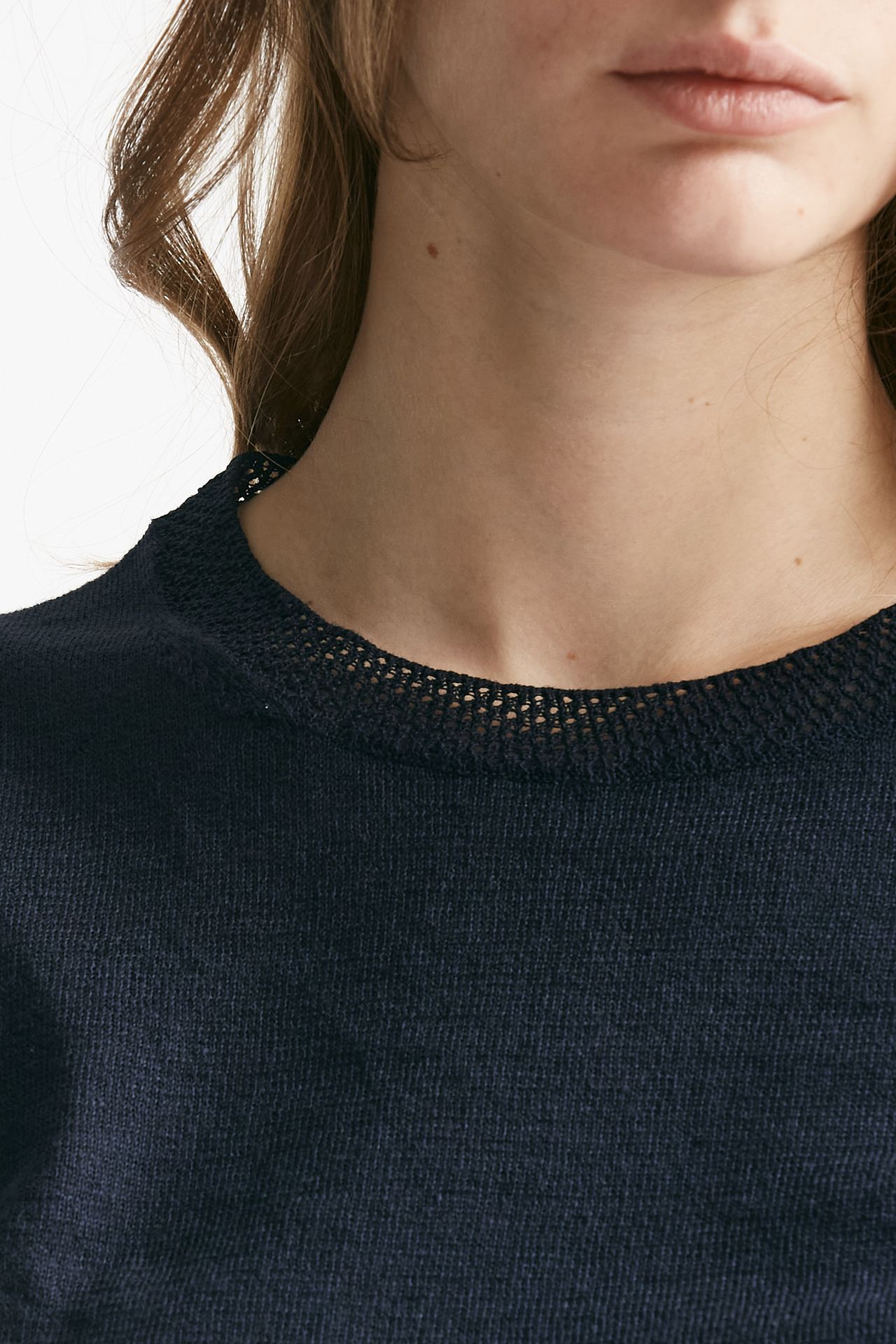 t-shirt in lino blu women Zanone - 4