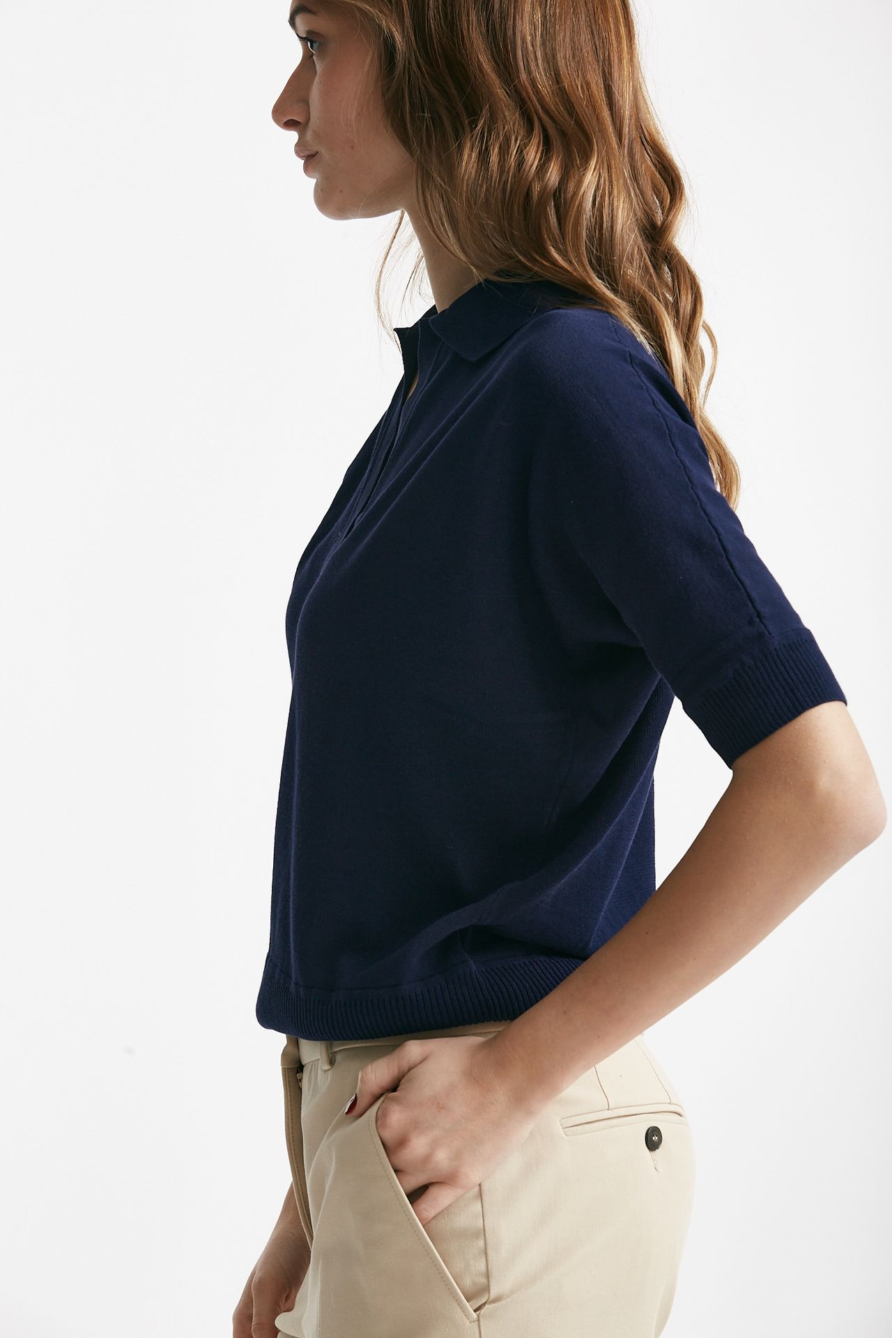 maglia in cotone blu aperto women Zanone - 2
