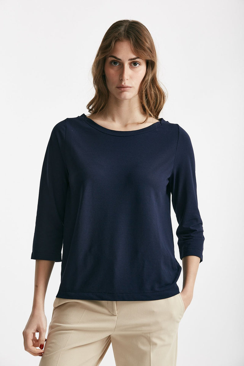 t-shirt basic ice-cotton blu aperto women Zanone