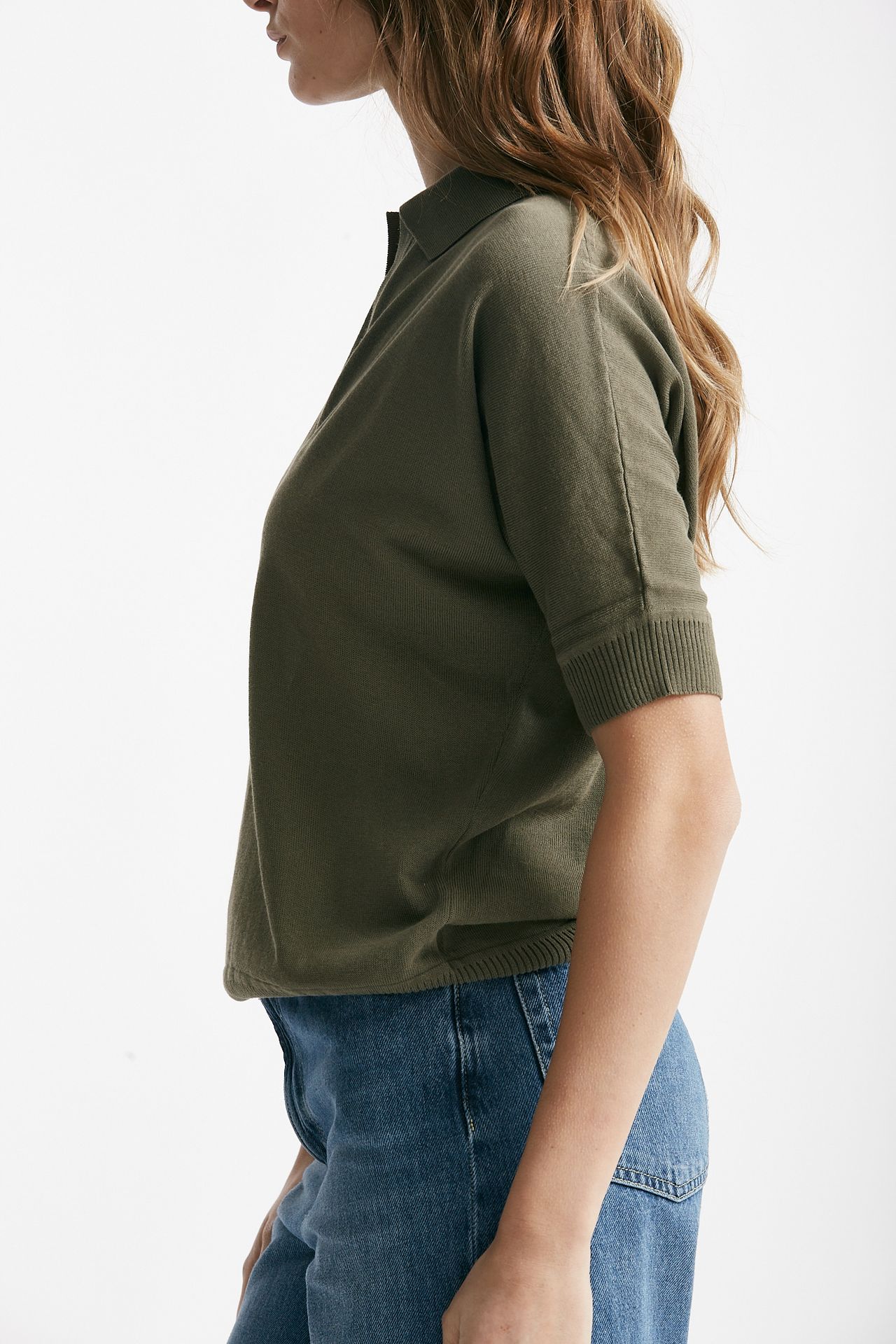 maglia in cotone verde militare women Zanone - 2