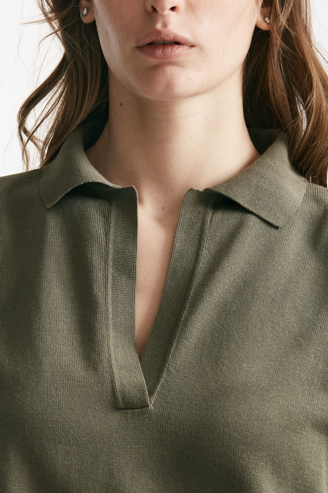 maglia in cotone verde militare women Zanone - 5