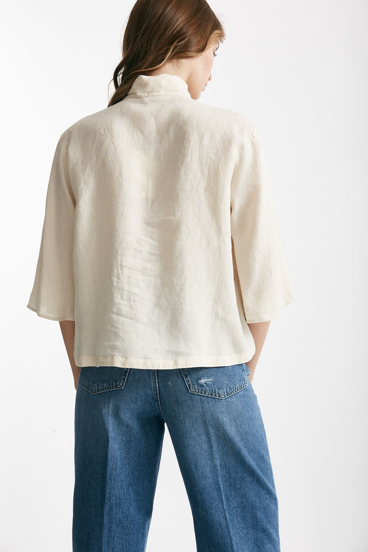 camicia in lino panna women Zanone - 4