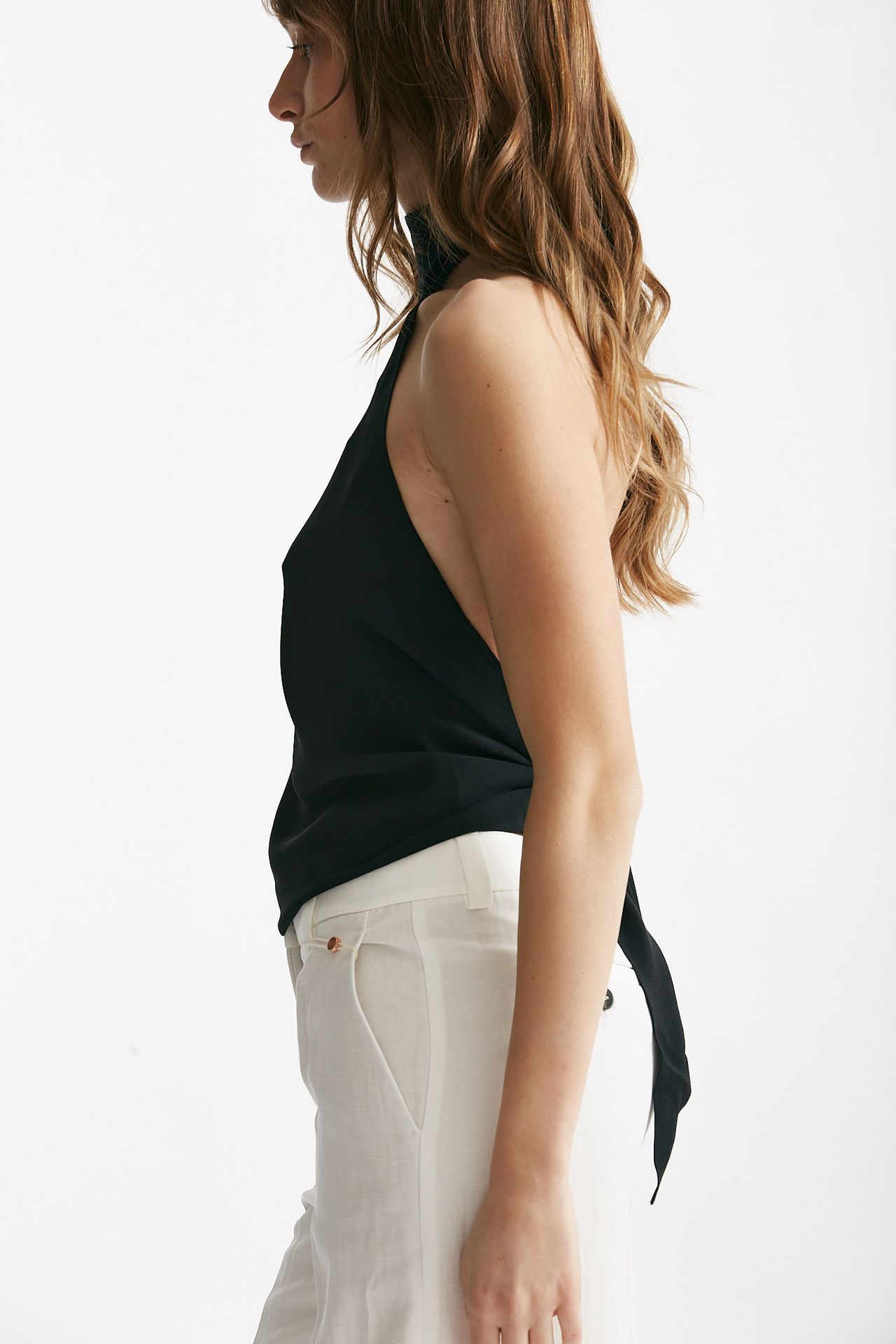 top in misto seta nero women Zanone - 2