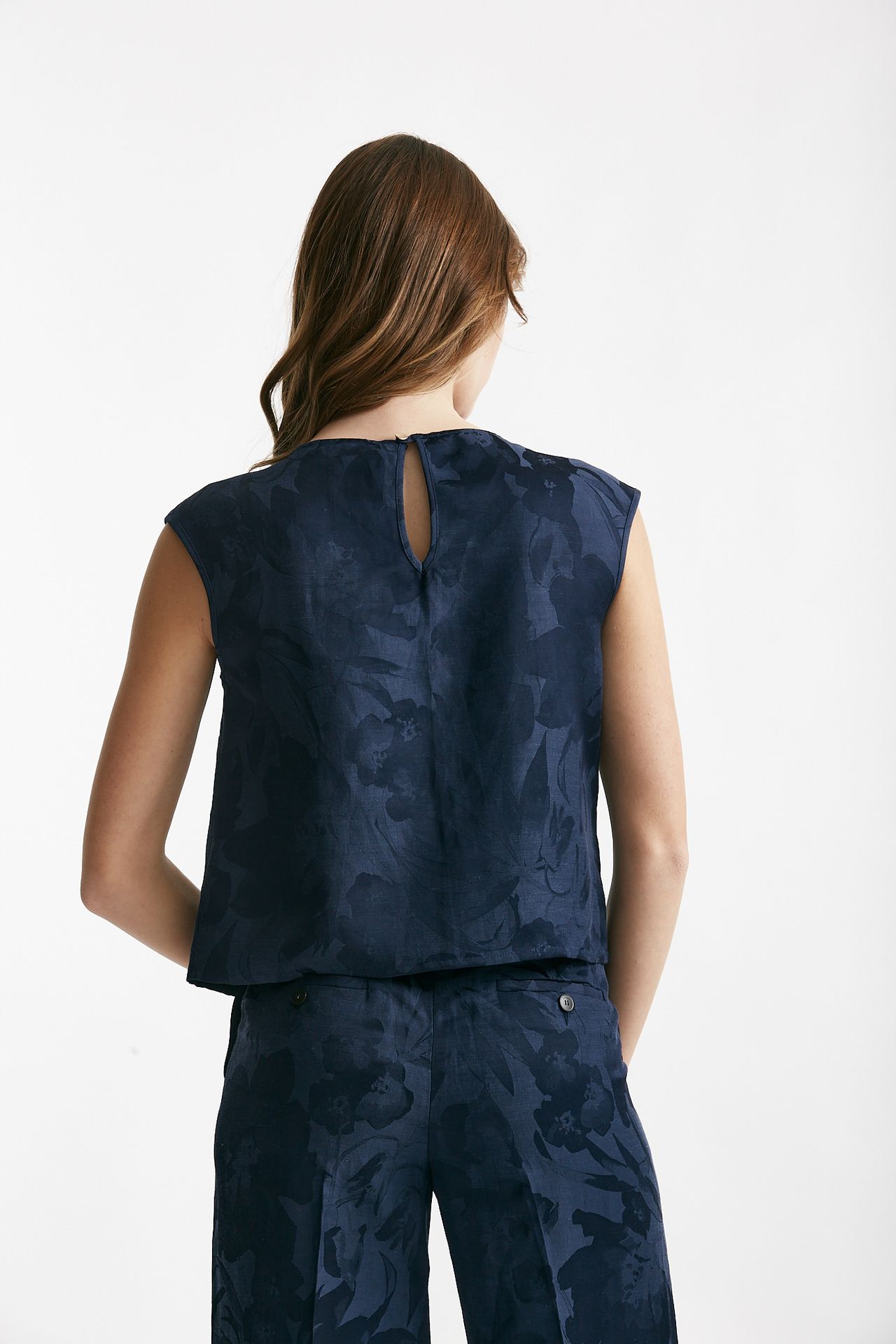 top in fantasia fiorata blu women Zanone - 3