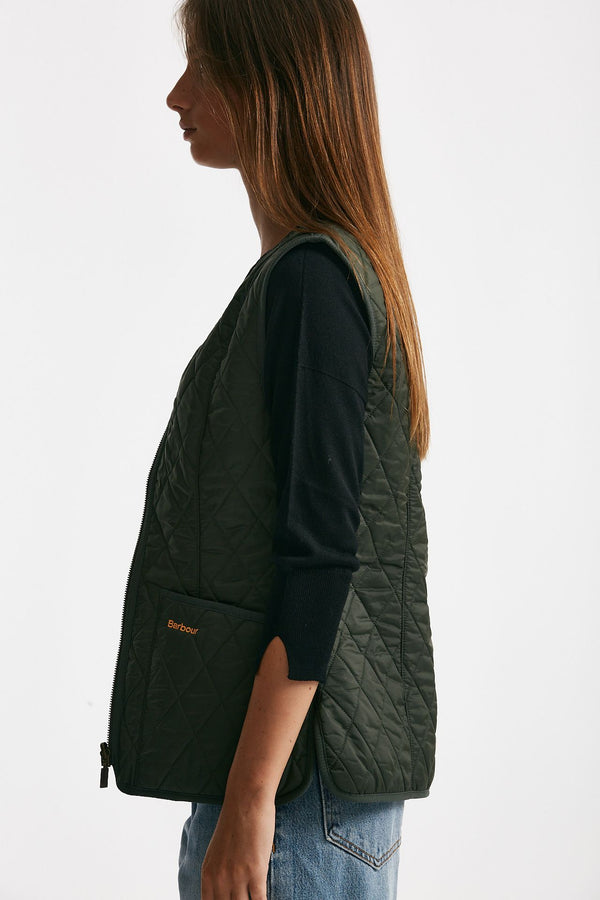 gilet trapuntato flece betty verde women Barbour