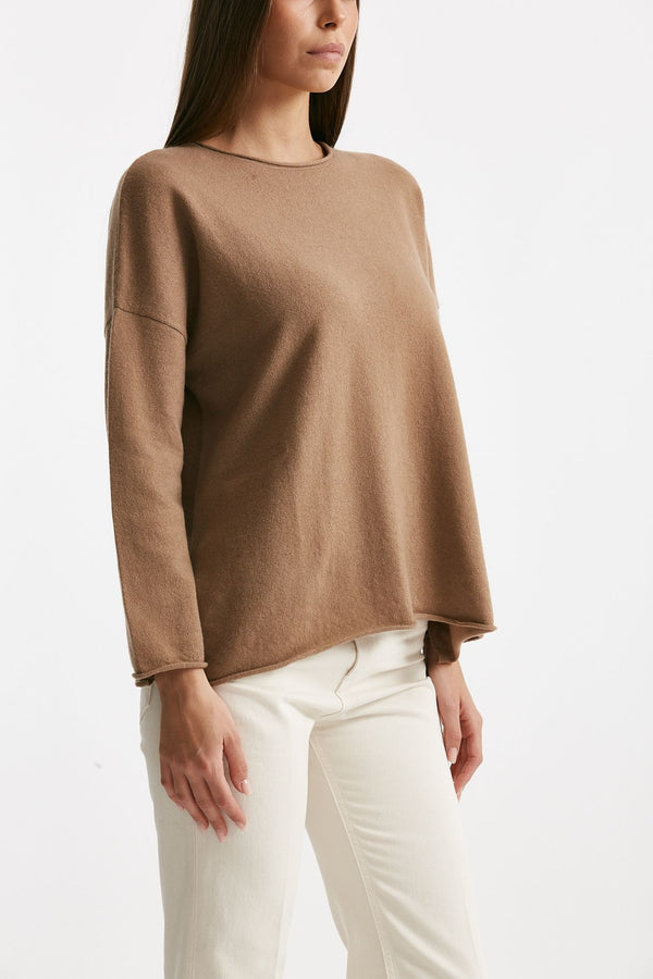 Maglia ampia in cachemire cammello women Be you