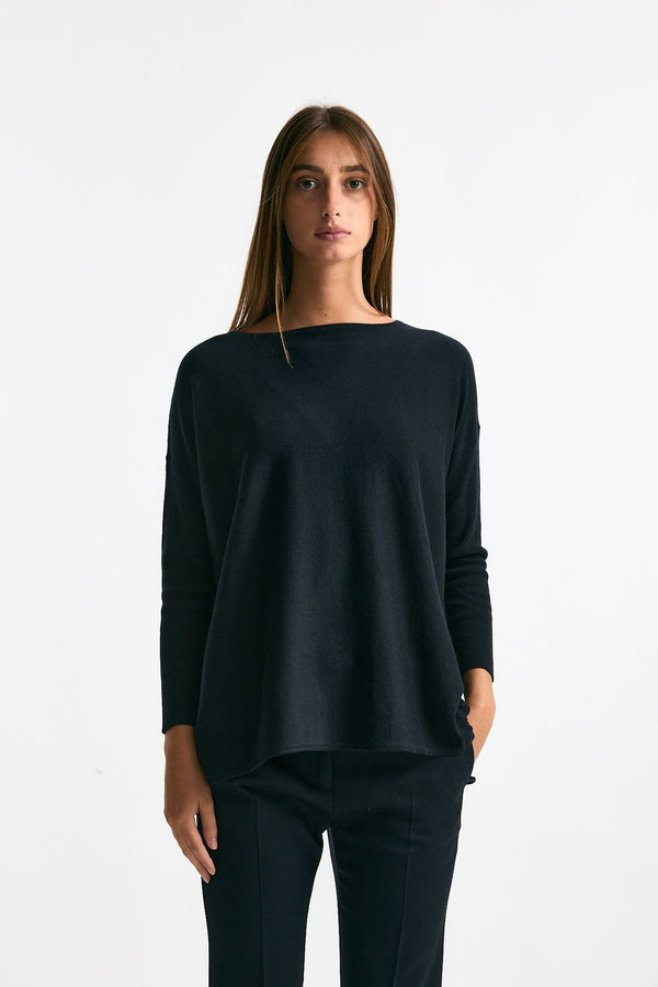 Maglia in seta e cashmere blu women Clouds