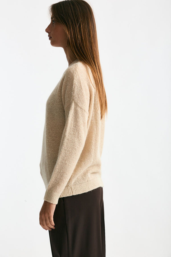 Maglia basic in alpaca beige chiaro women Clouds