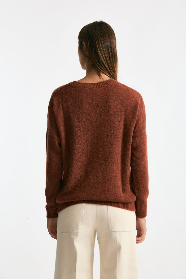 Maglia basic in alpaca mattone women Clouds