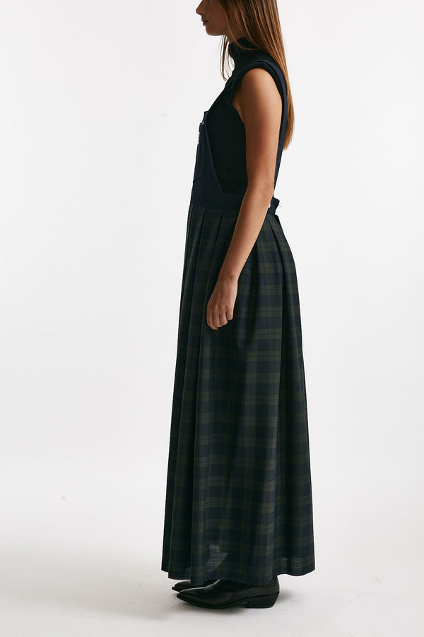 salopette tartan linton verde/blu women Department five