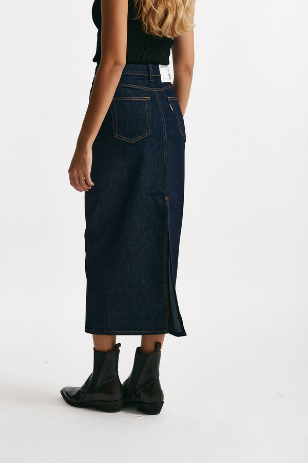 gonna tubino midi braid denim scuro women Department five