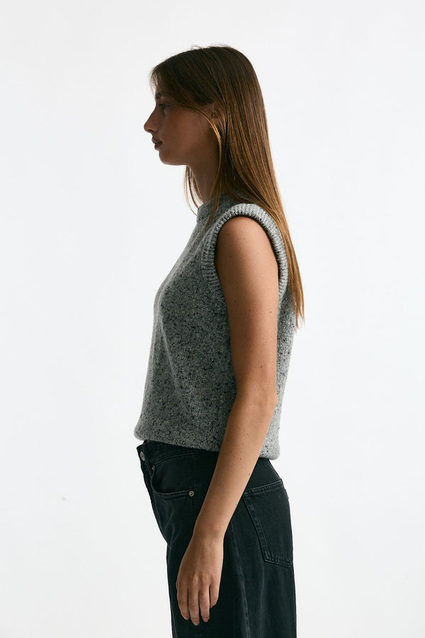 Gilet in maglia moulinè grigio women Department five