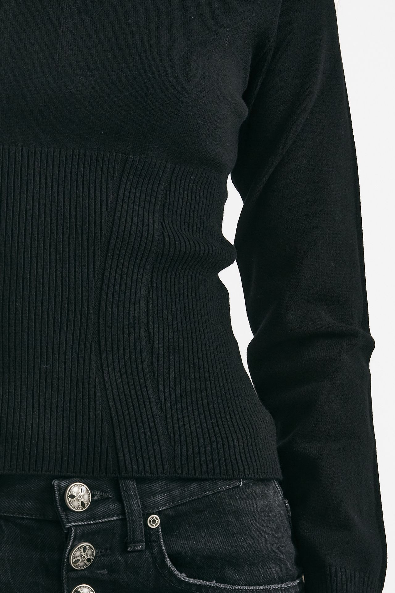 maglia girocollo sciancrata nero women Dondup - 6