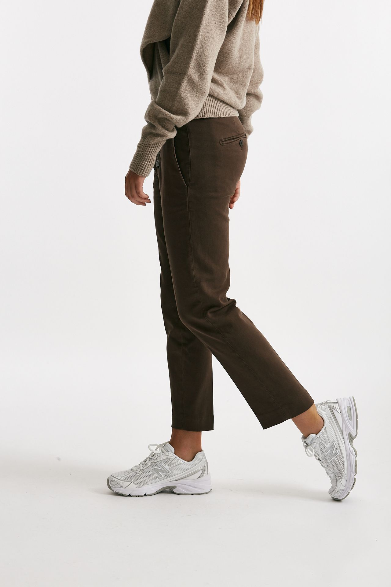 pantaloni nima loose in cotone marrone women Dondup - 2