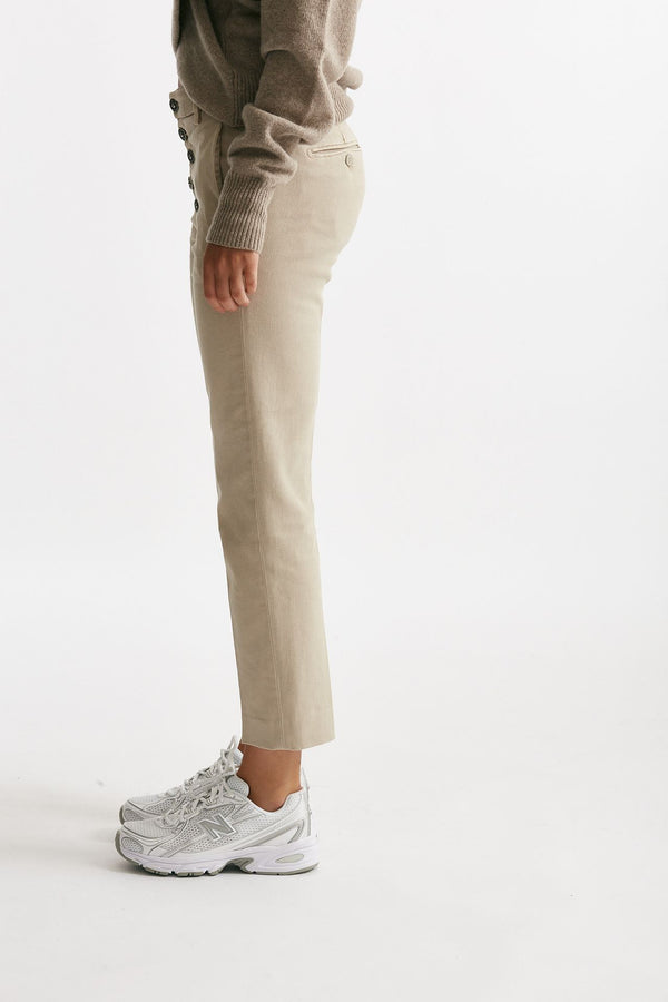 pantaloni nima loose in cotone beige panna women Dondup