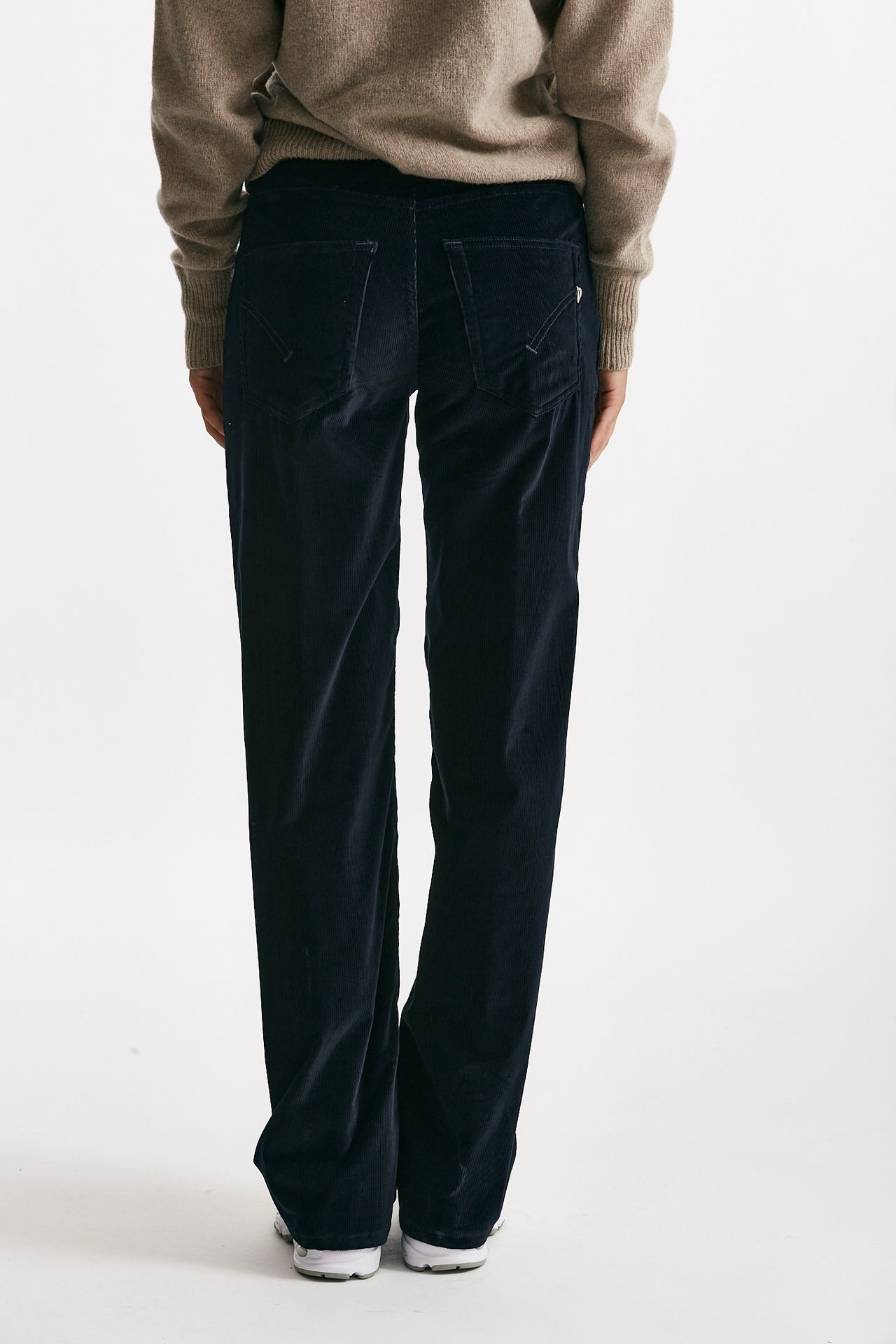 pantalone wide leg jackline in velluto blu women Dondup - 3