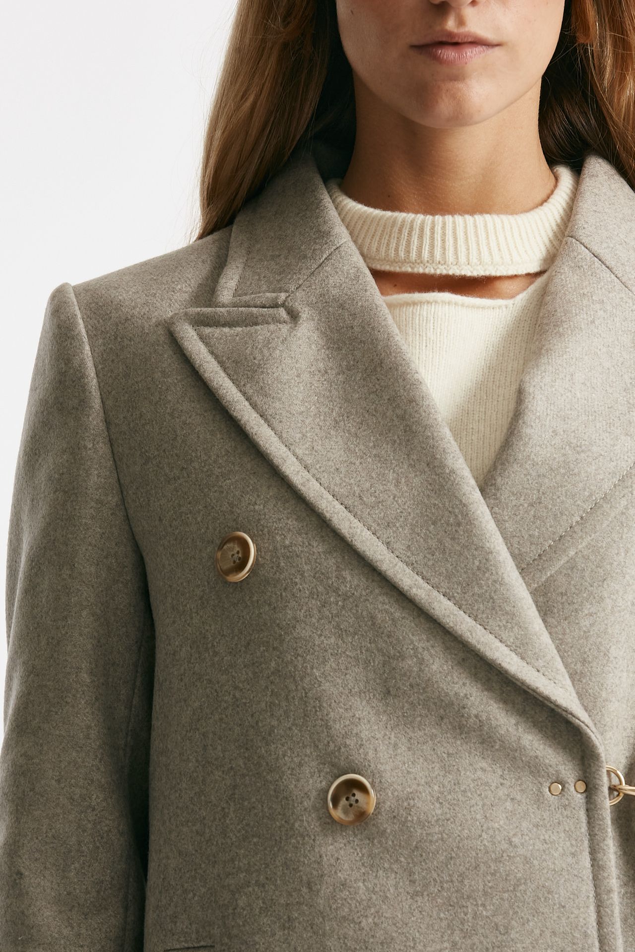 cappotto in panno di lana e cashmere beige women Fay - 7