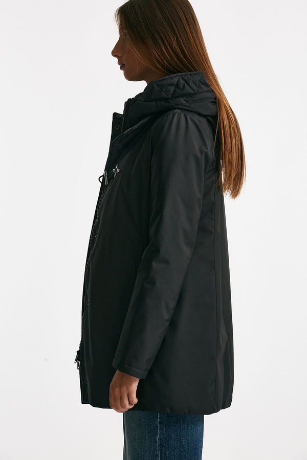 giaccone toggle in gabardina tecnica nero women Fay