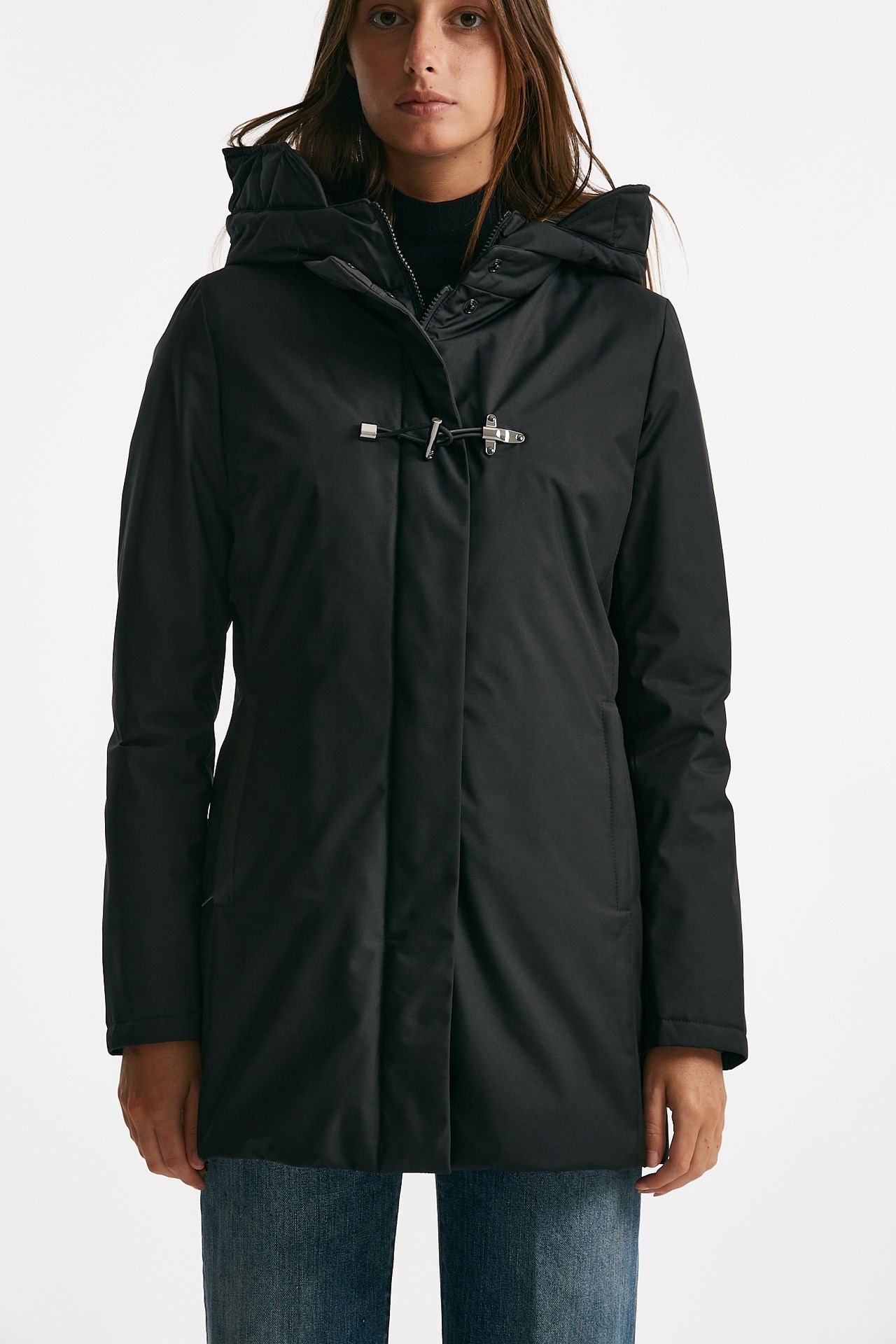 giaccone toggle in gabardina tecnica nero women Fay - 5