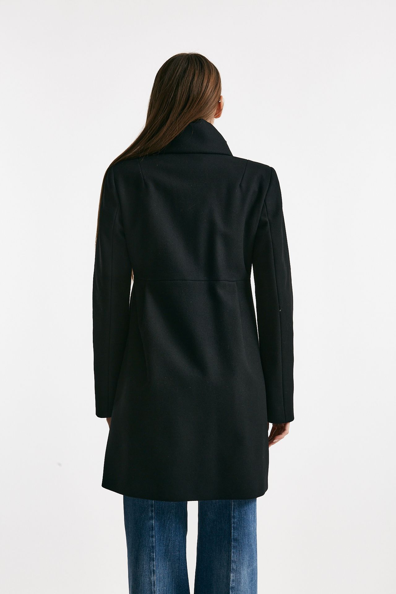 cappotto romantic in soffice panno nero women Fay - 4