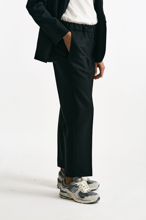 Pantalone morbido in lana nero women Grifoni