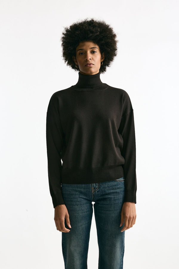 Maglia in lana rasata cioccolato women Grifoni