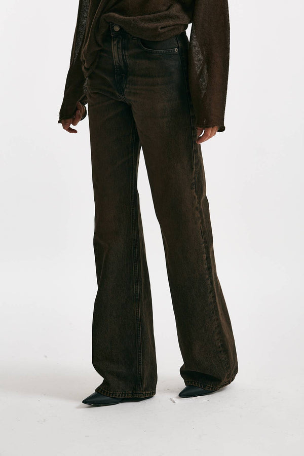 jeans palazzo korea lavaggio black brown women Haikure