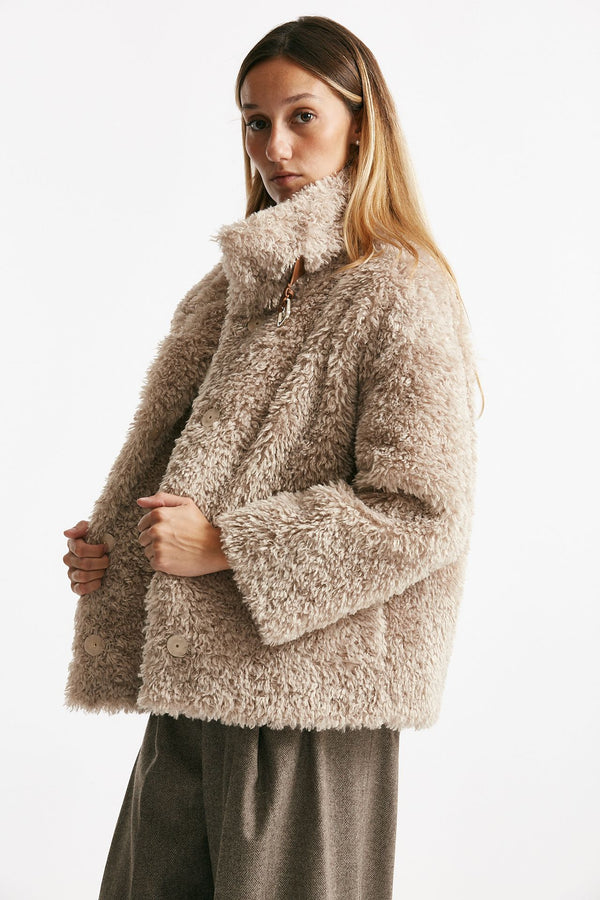 giubbino in eco-pelliccia beige women Herno