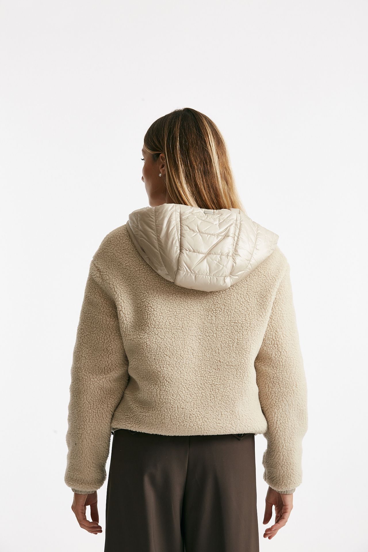 bomber teddy e nylon beige women Herno - 2