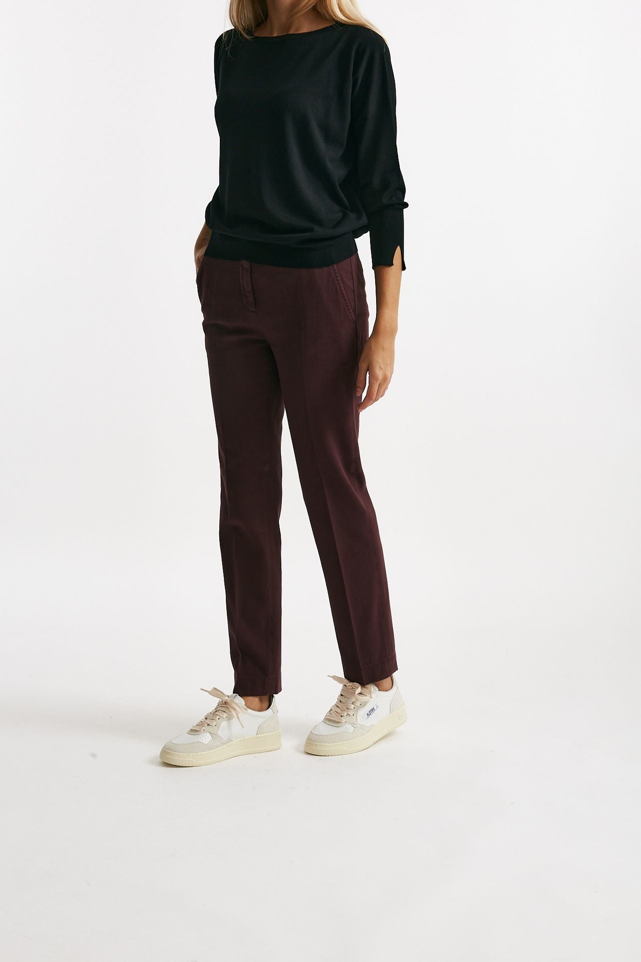 Pantalone slim LEYRE bordeaux women Incotex - 3