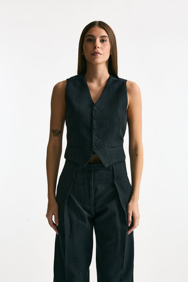 Gilet abbottonato antracite women Iro