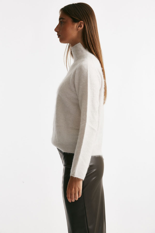 maglia collo alto bianco panna women Nude