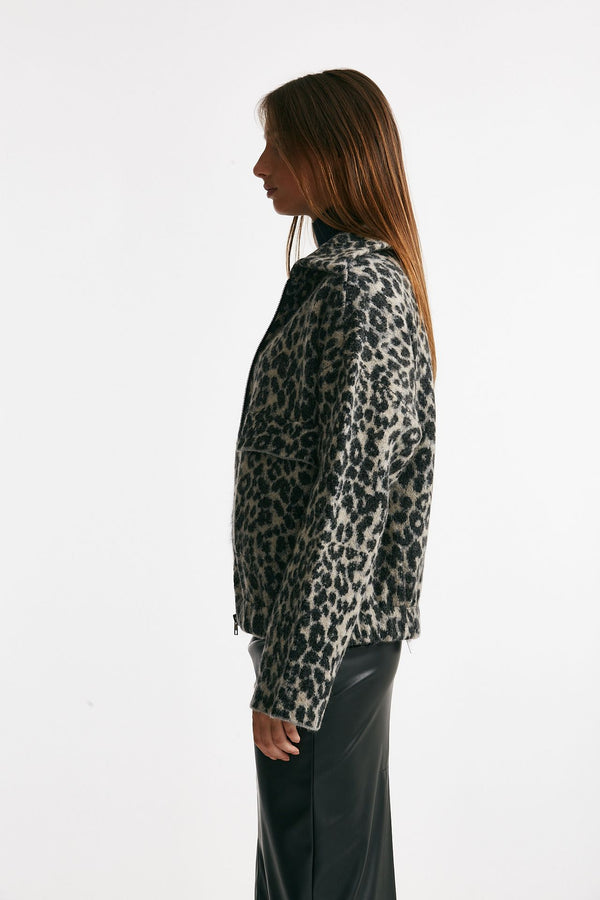 casacca collo ampio animalier women Nude