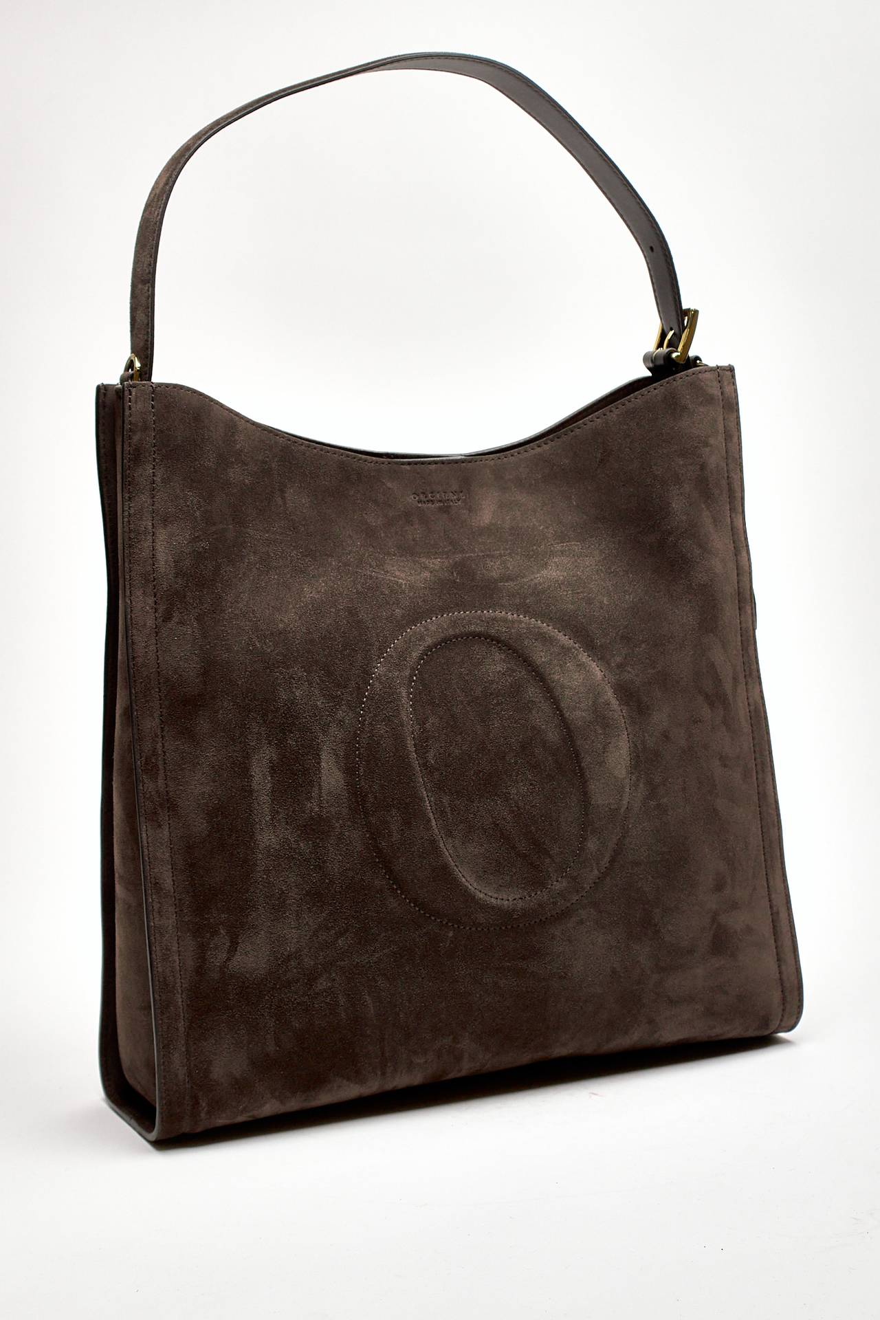 borsa her-opeach large a spalla in suede testa di moro women Orciani - 2