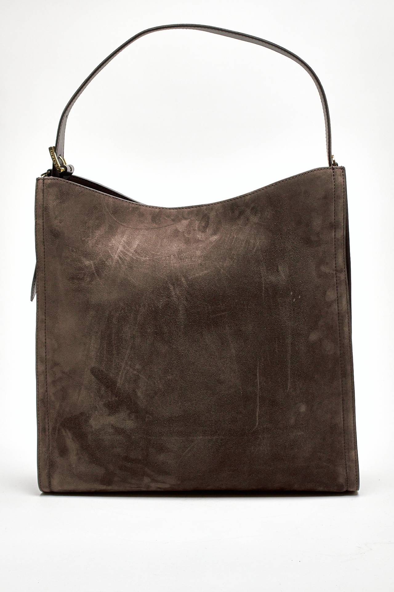 borsa her-opeach large a spalla in suede testa di moro women Orciani - 3