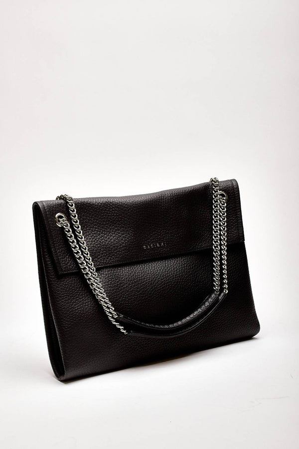 borsa venus soft midi a spalla in pelle martellata nero women Orciani