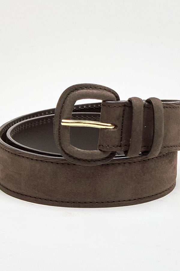 Cintura NABUCCO in pelle nabuk testa di moro women Orciani