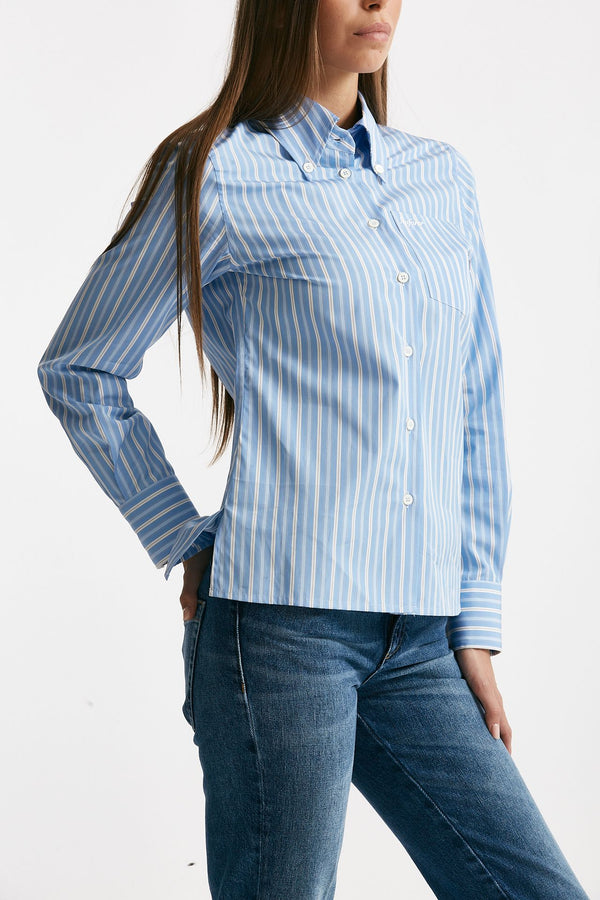 Camicia rigata azzurra e bianca women Seafarer