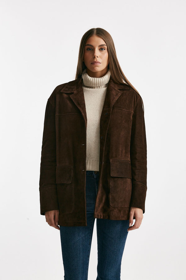 Blazer in suede marrone women Myskin