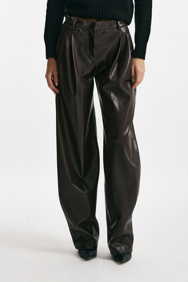 Pantalone in ecopelle bordeaux women The andamane