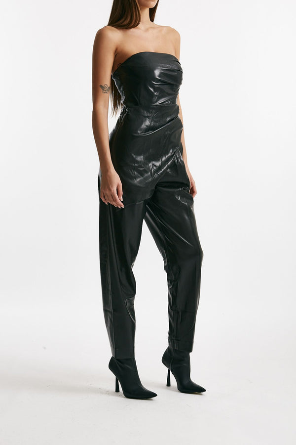 Tuta in ecopelle nero women The andamane