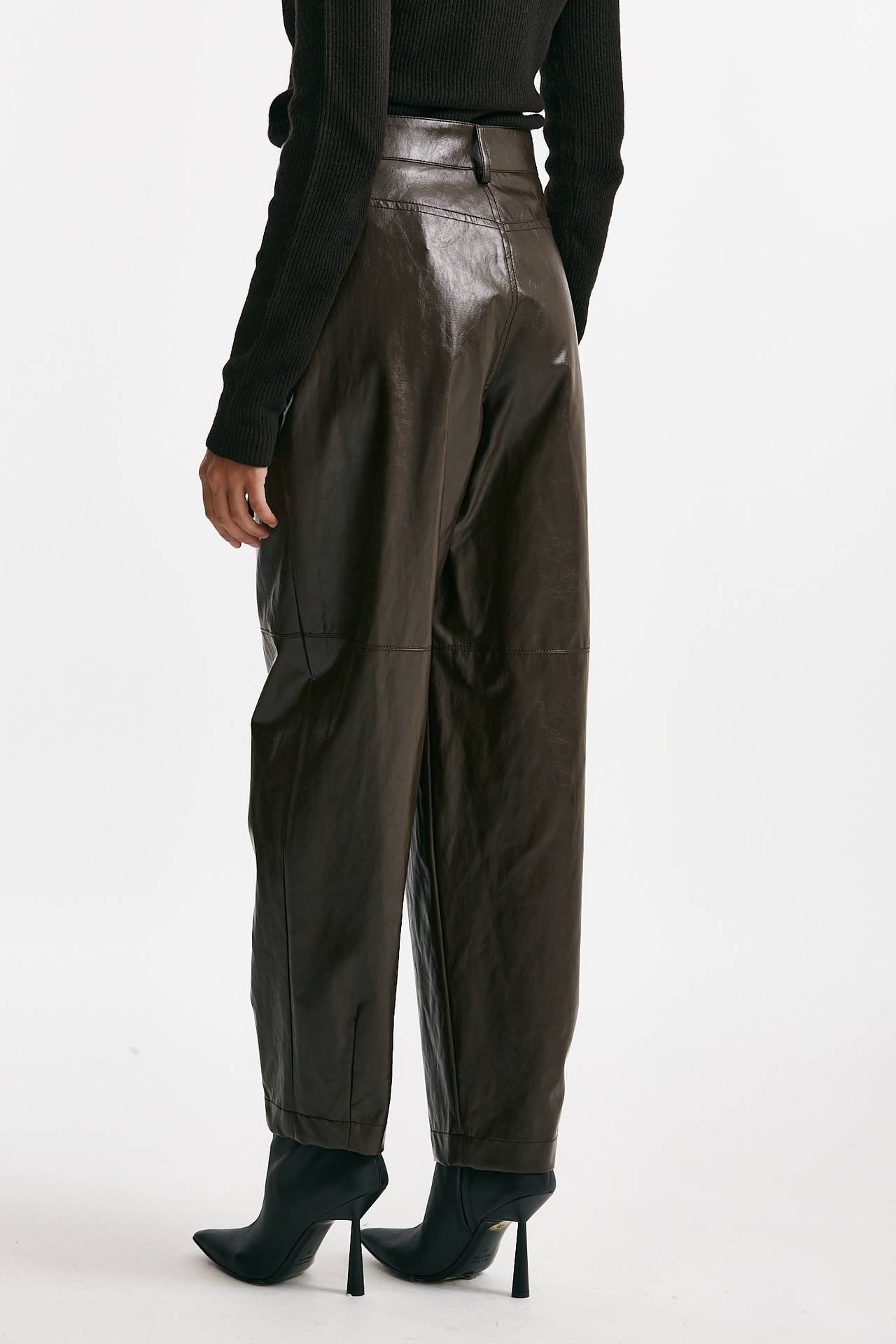 pantalone morbido in eco pelle cioccolato women Federica tosi - 3