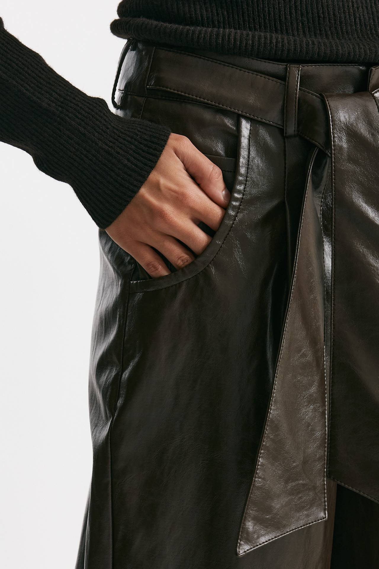 pantalone morbido in eco pelle cioccolato women Federica tosi - 5
